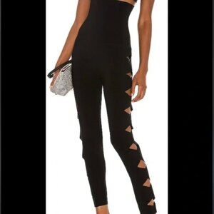 Norma Kamali - NWT Black High Waist Alligator Leggings XL